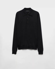 Cashmere and silk polo shirt