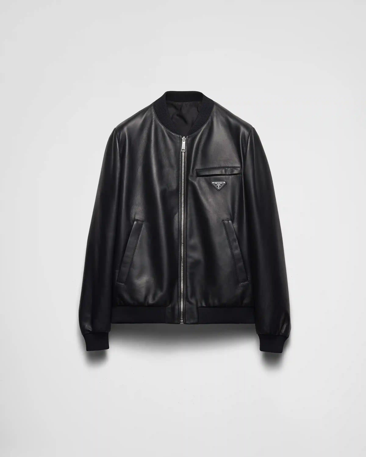 Reversible nappa leather bomber jacket