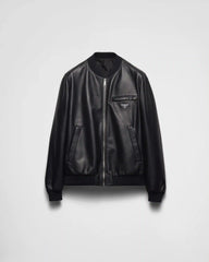 Reversible nappa leather bomber jacket