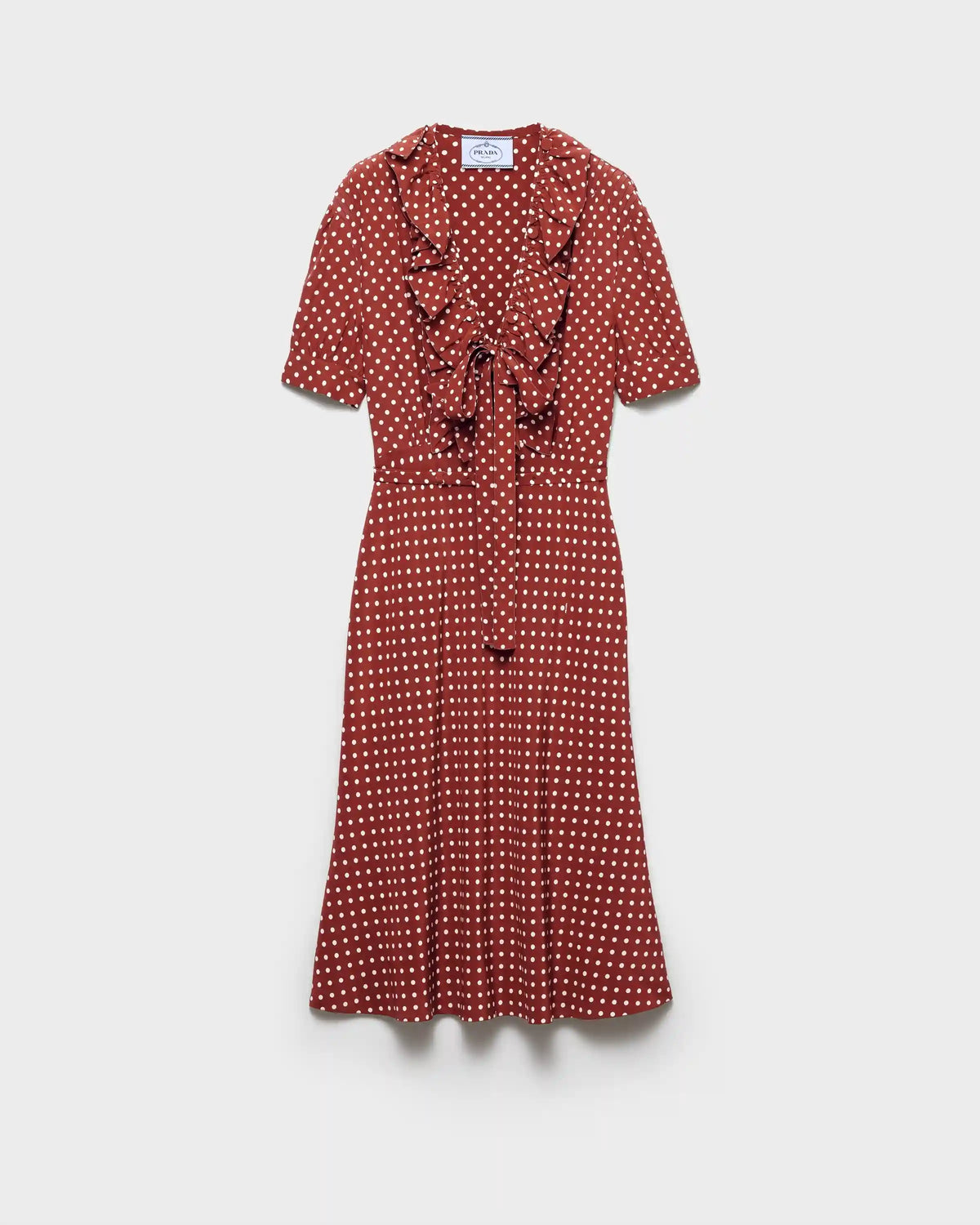 Polka-dot print marocain dress