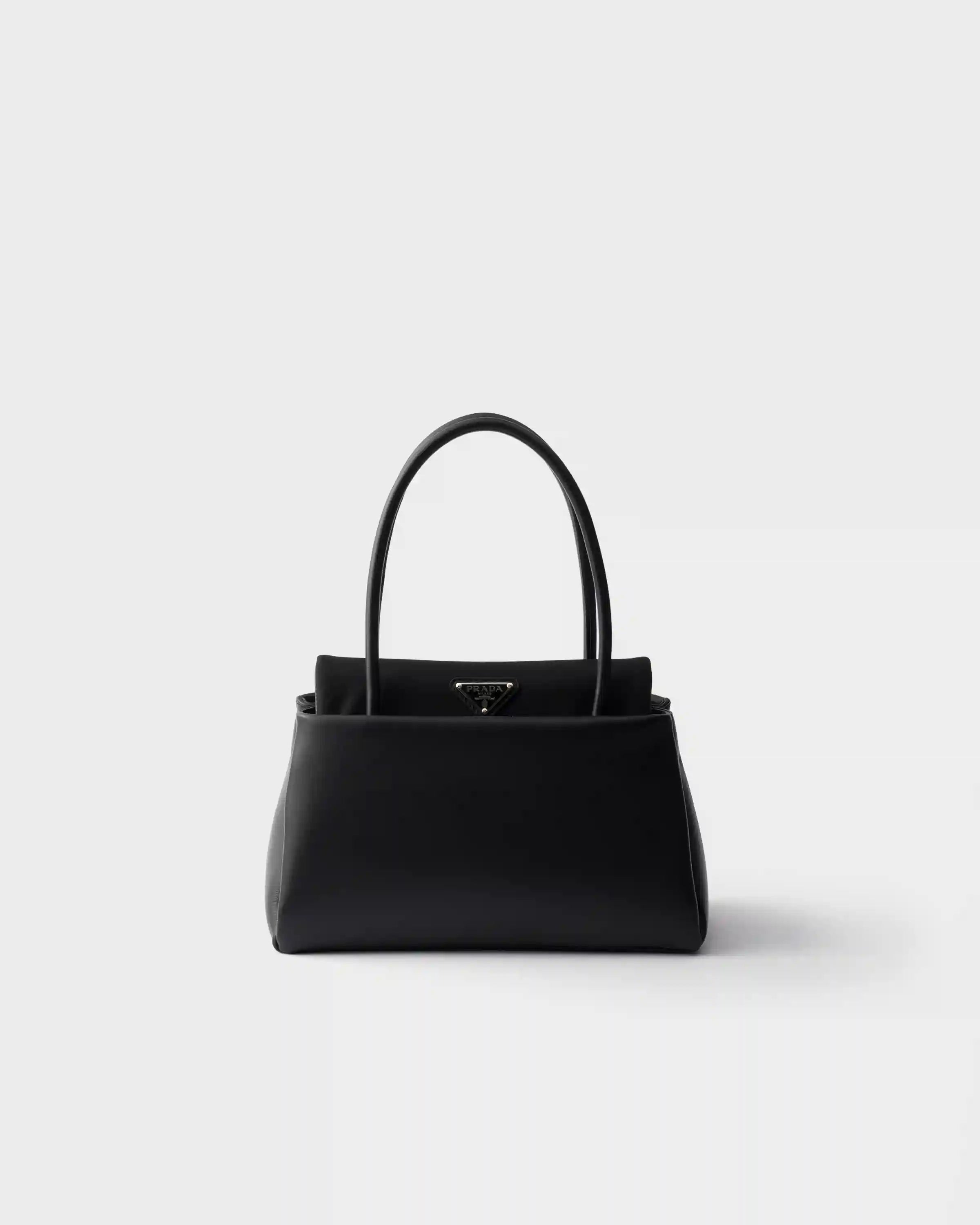 Prada Passage small leather bag with Re-Nylon flap