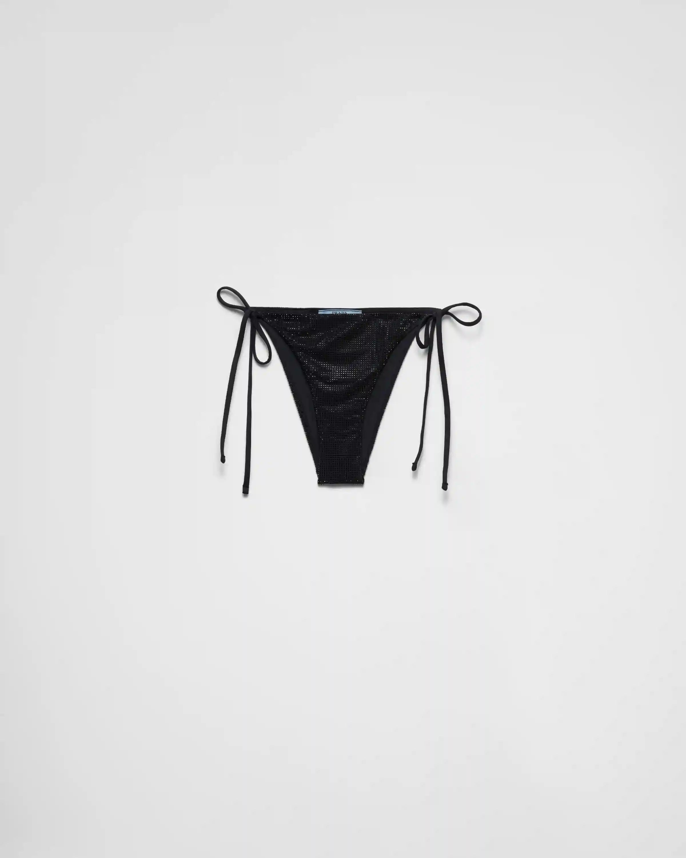 Jersey bikini bottom with rhinestones