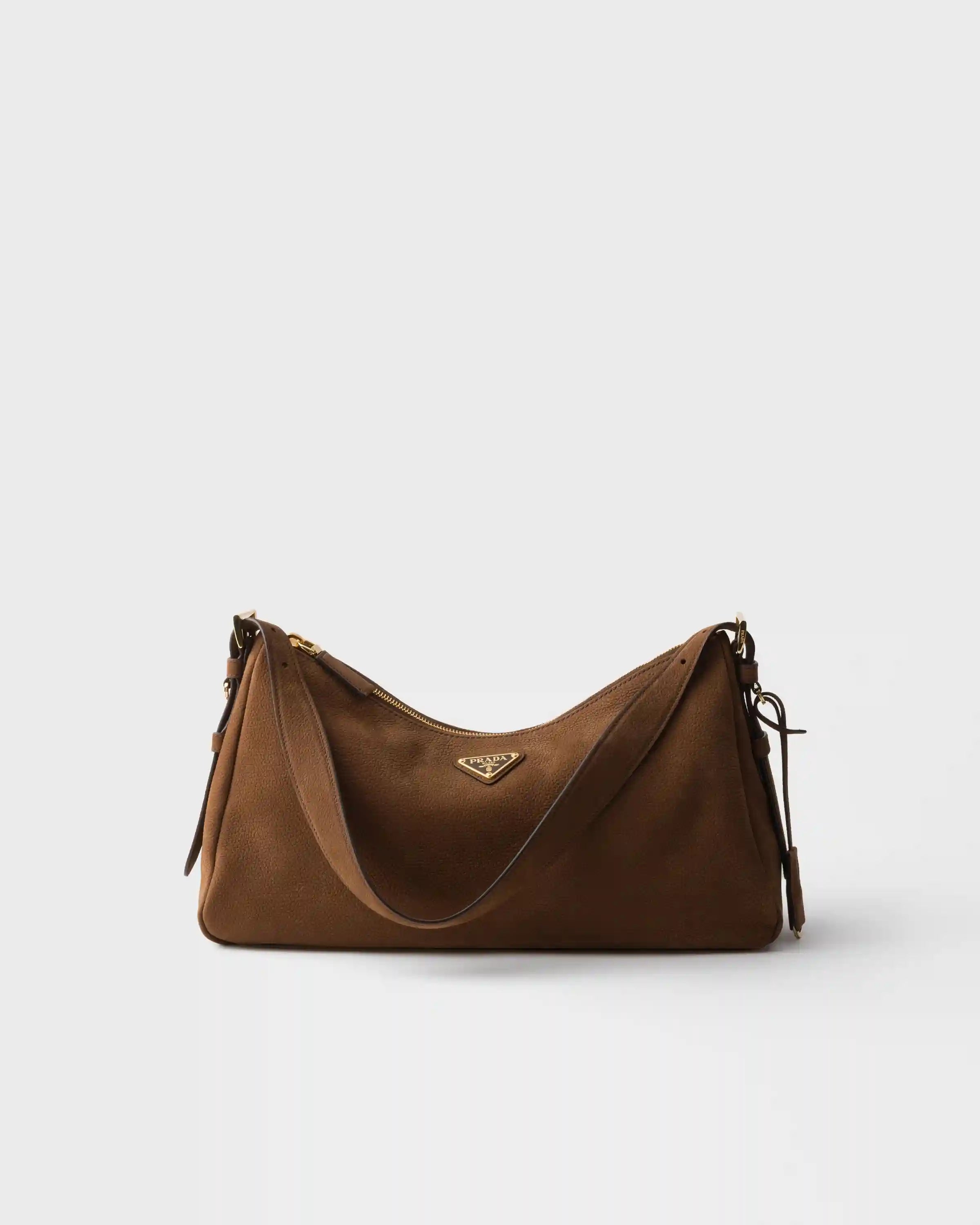 Prada AimÃ©e large nubuck leather shoulder bag