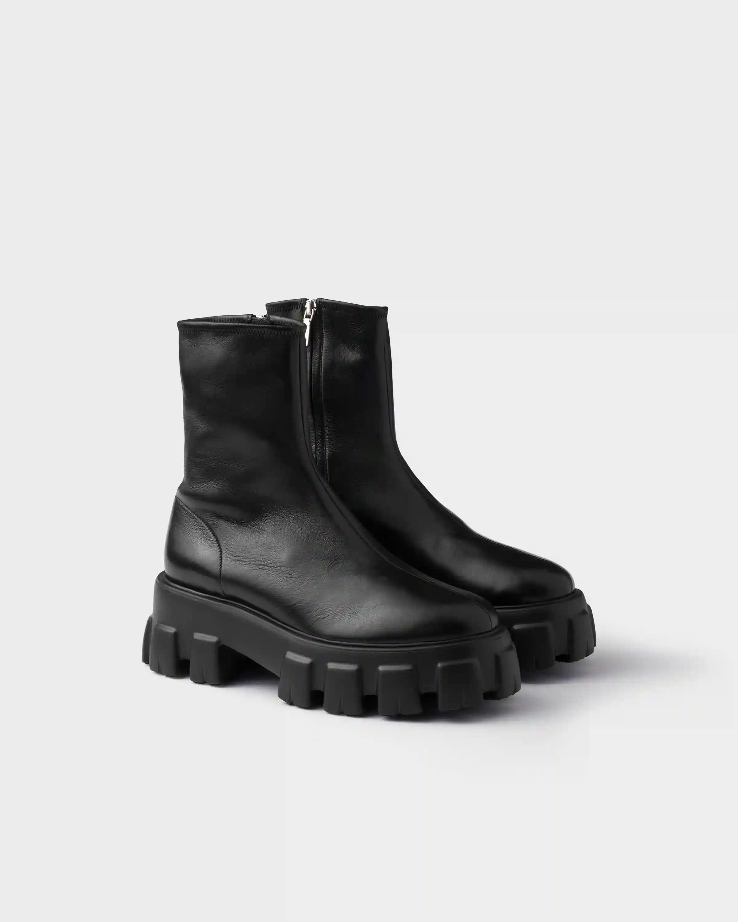 Monolith stretch nappa leather booties
