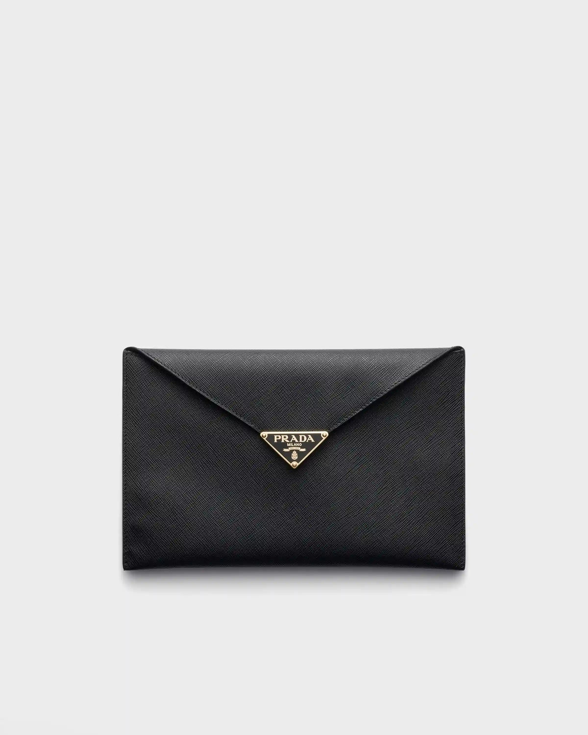 Saffiano leather envelope clutch