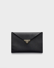 Saffiano leather envelope clutch