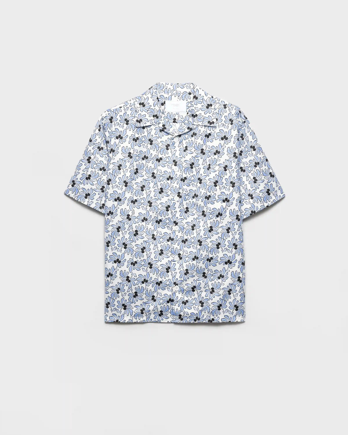 Printed cotton blend bowling shirt