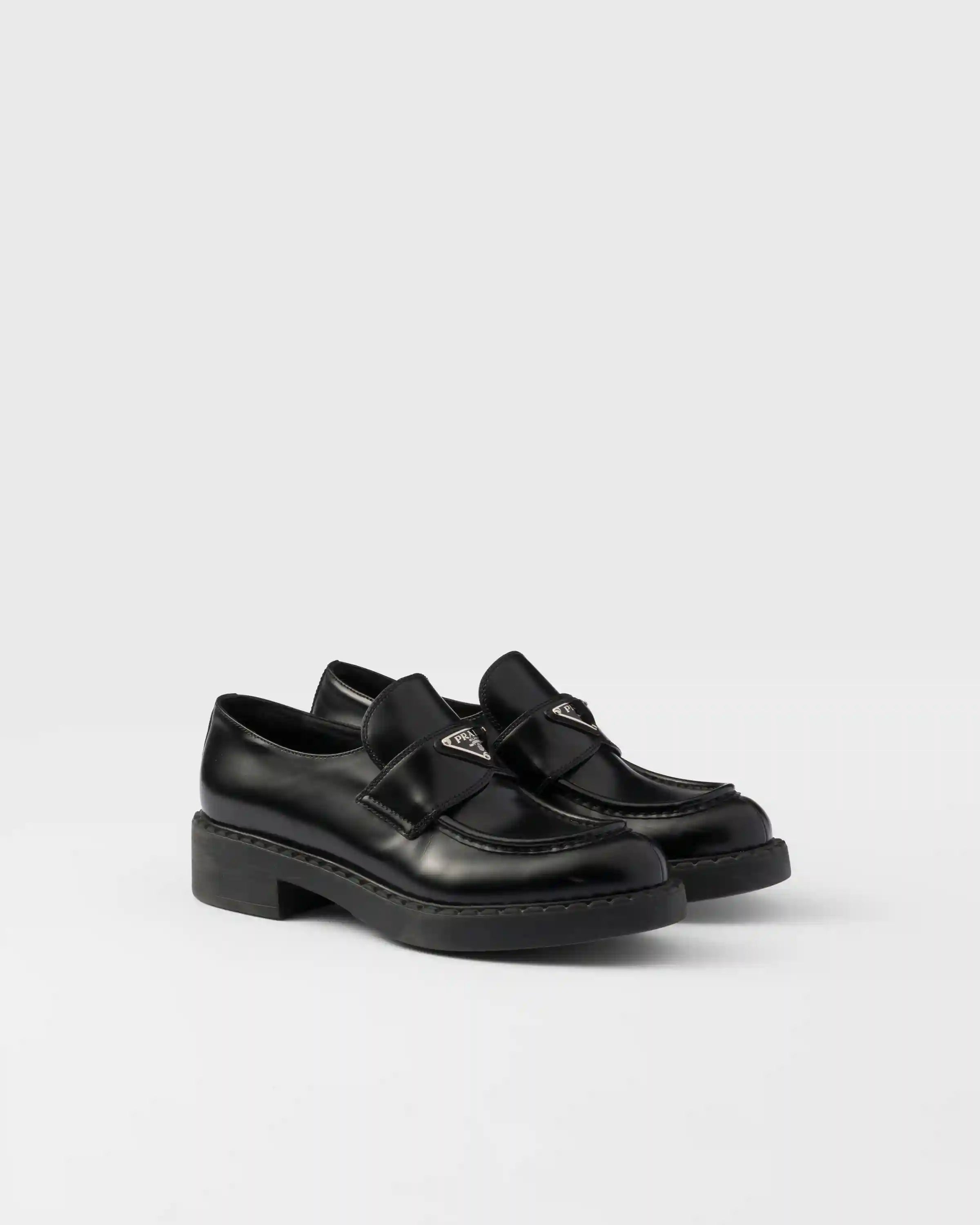 Chocolate brushed leather loafers