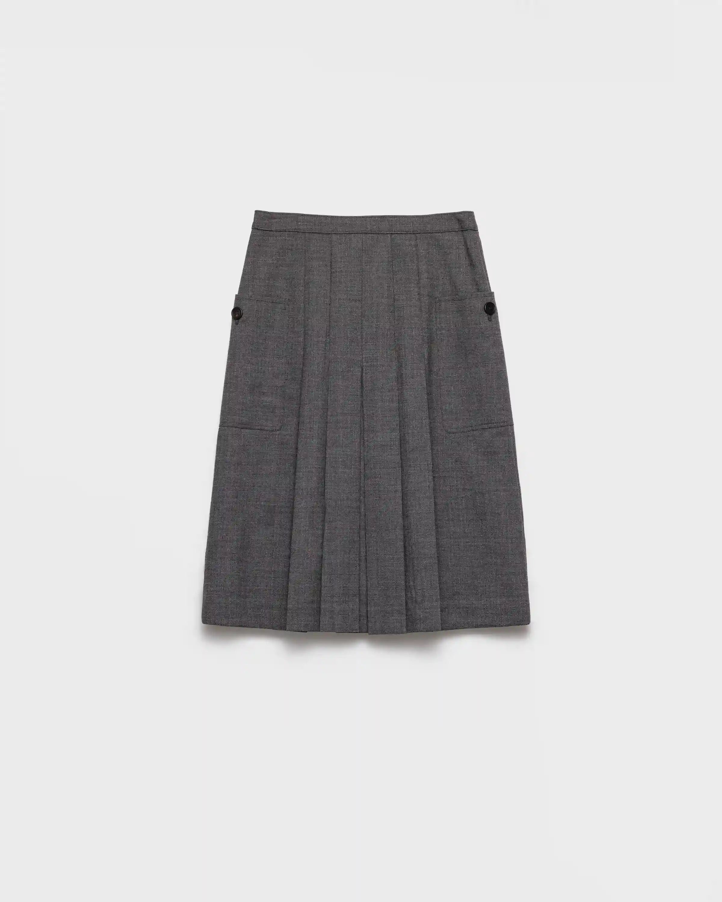 Rush stitch pleated skirt