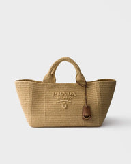Large crochet tote bag with leather details