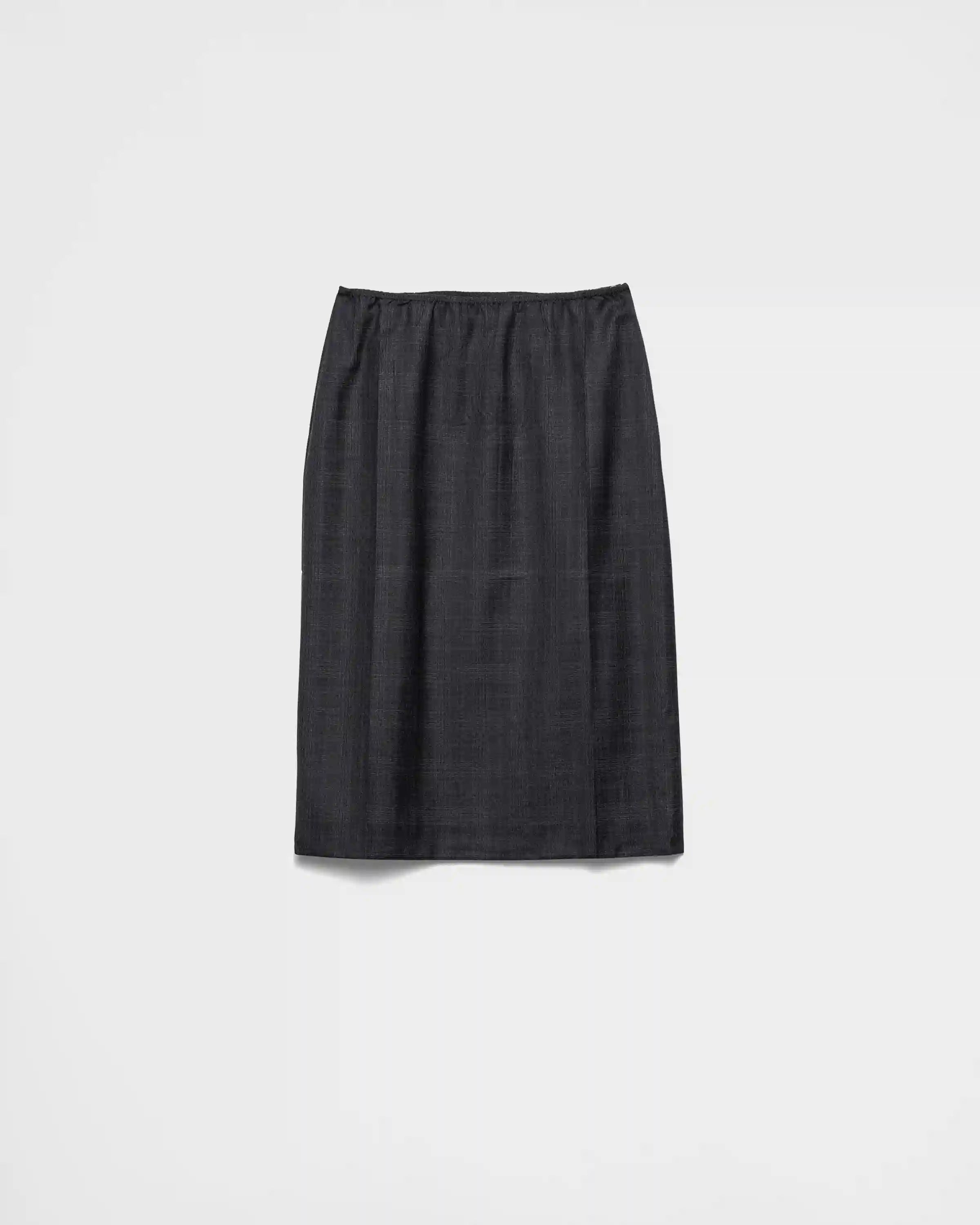 Checked wool midi-skirt