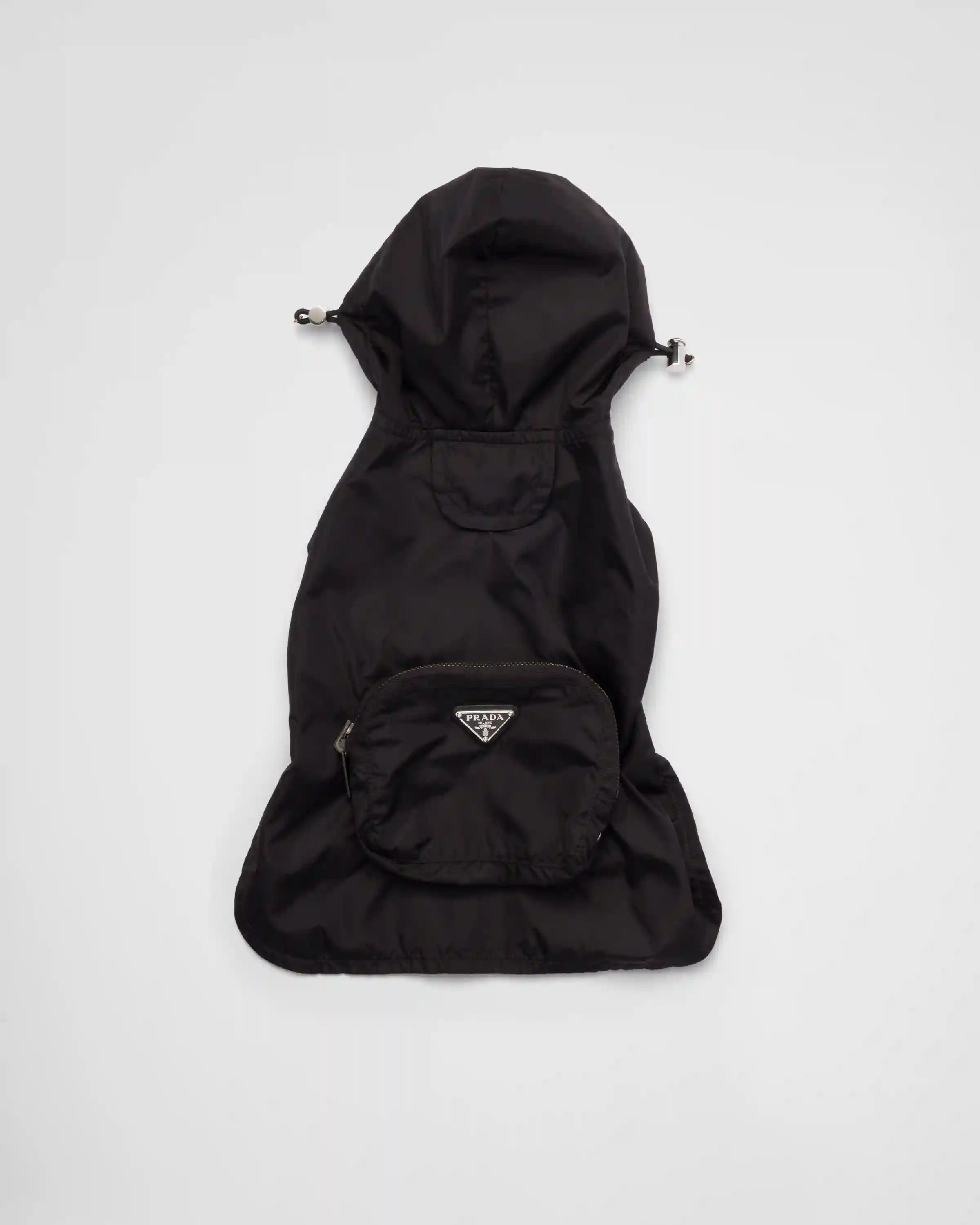 Re-Nylon hooded dog raincoat
