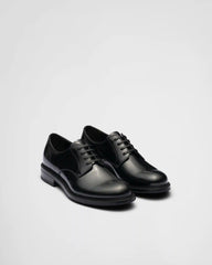 Brushed leather lace-up shoes