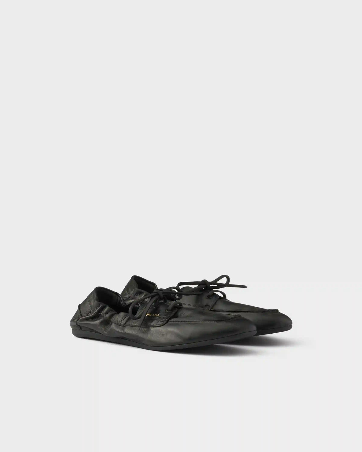 Shuffle antiqued leather boat shoes