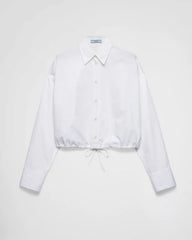 Drawstring poplin shirt