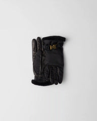 Re-Nylon and shearling gloves