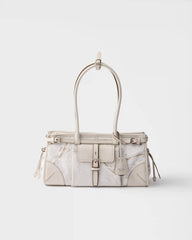 Prada Bonnie medium printed linen and leather handbag