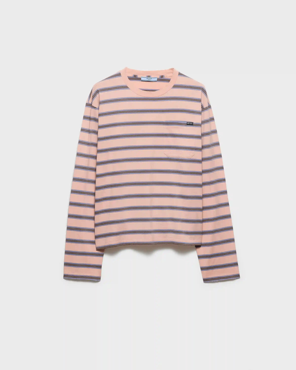 Long-sleeved striped cotton jersey T-shirt