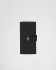 Large Saffiano and smooth leather wallet