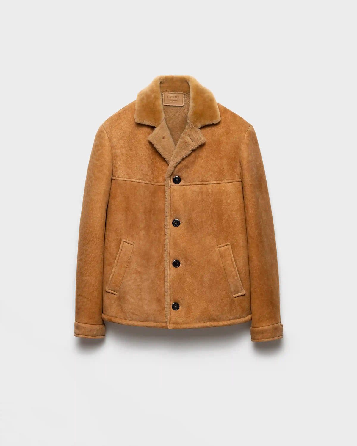 Shearling caban jacket