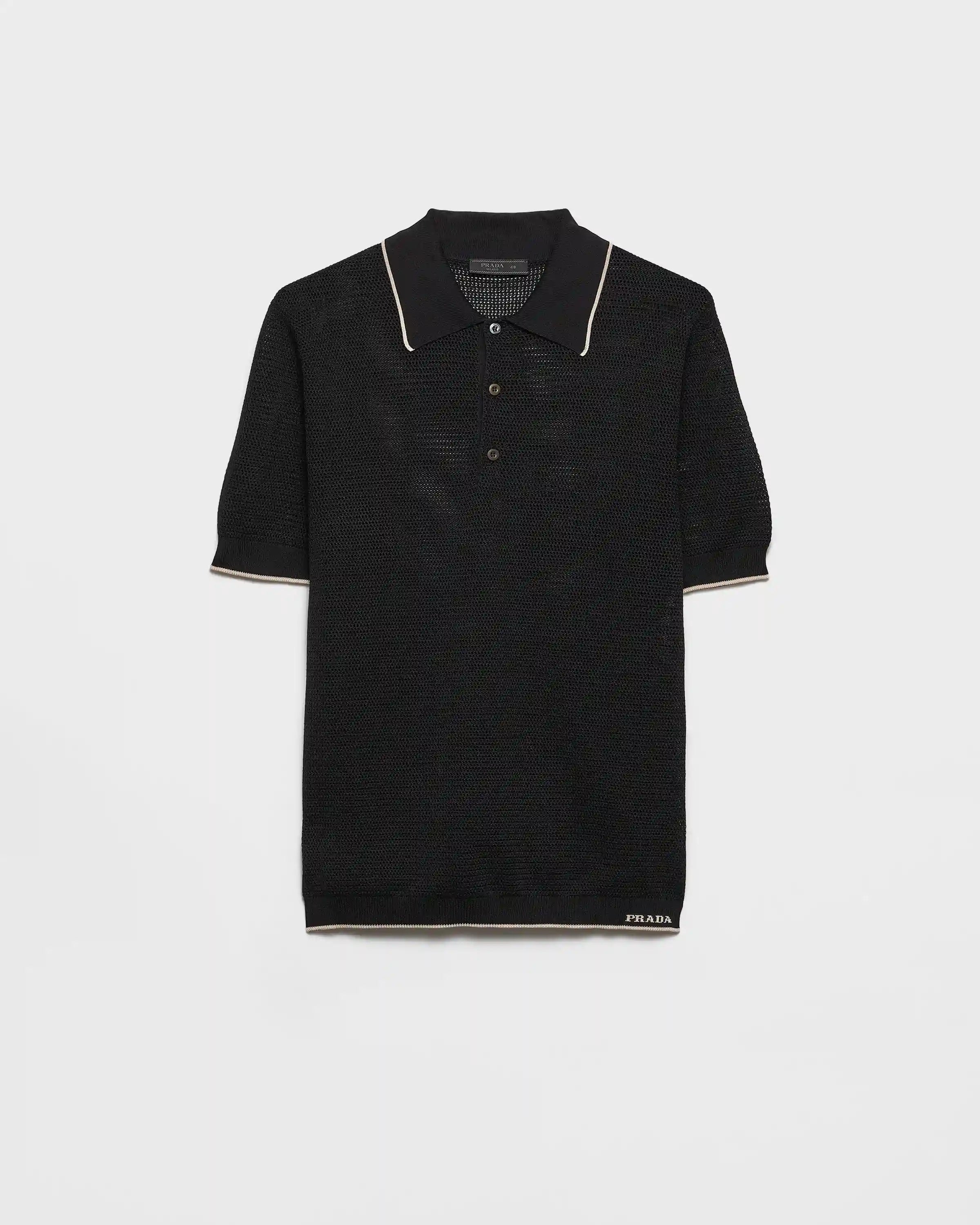 Silk and cotton polo shirt