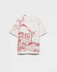Printed cotton bowling shirt