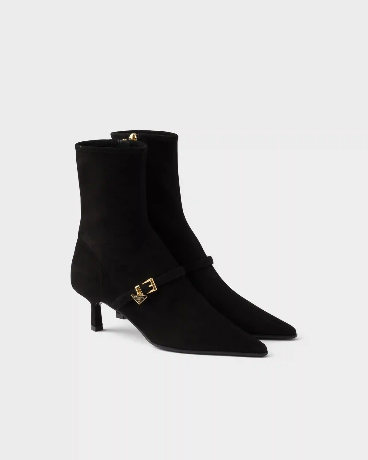 Stretch suede booties
