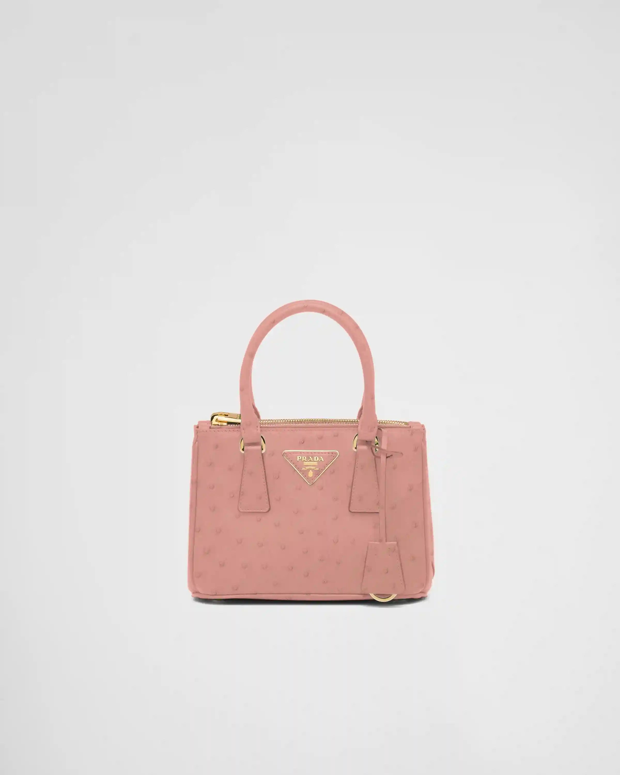 Prada Galleria mini ostrich leather bag