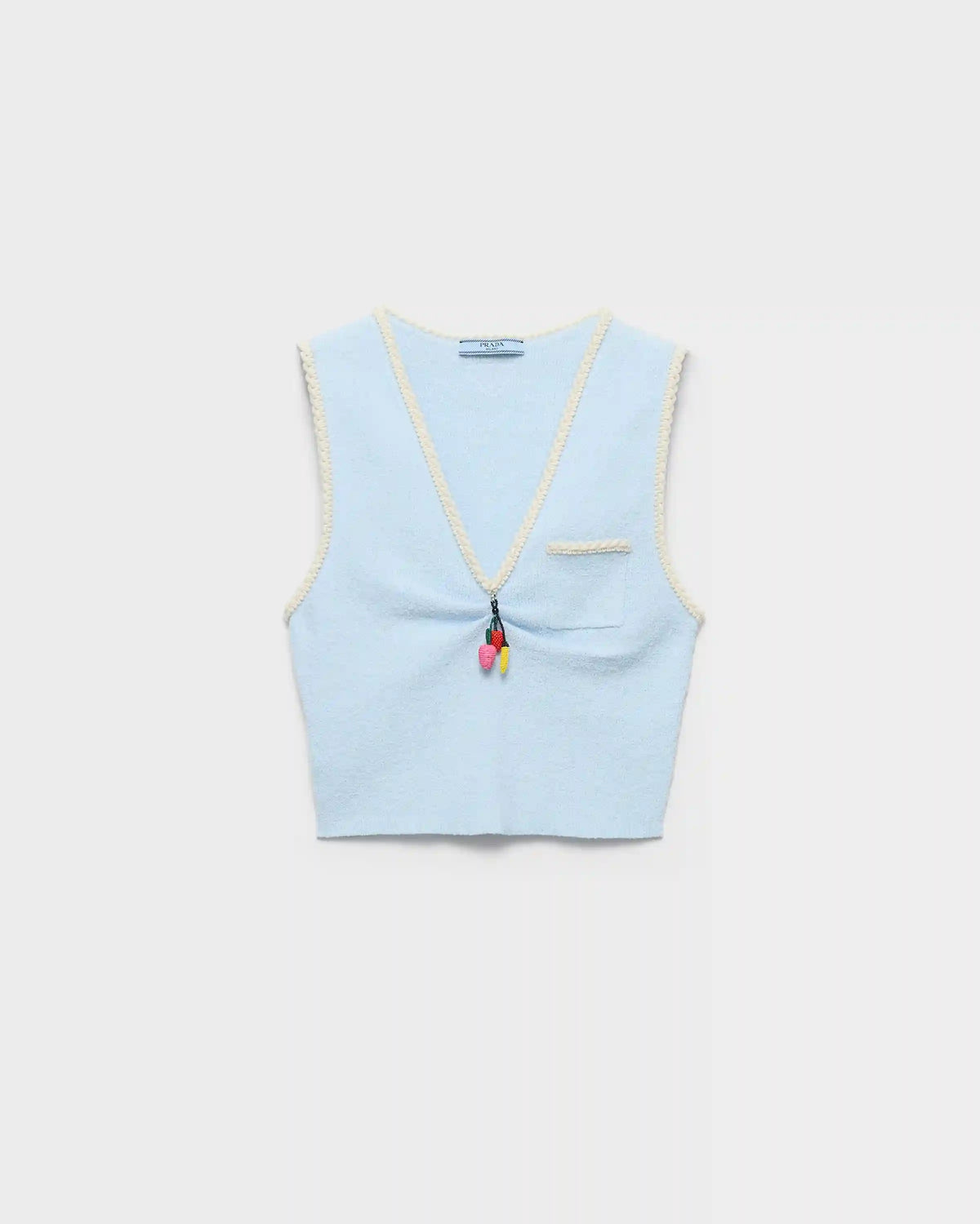 Cotton bouclÃ© crop top