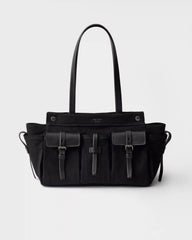 Prada Route large canvas and leather tote bag