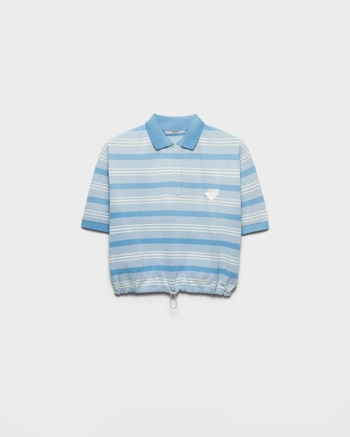Striped print piquÃ© polo shirt