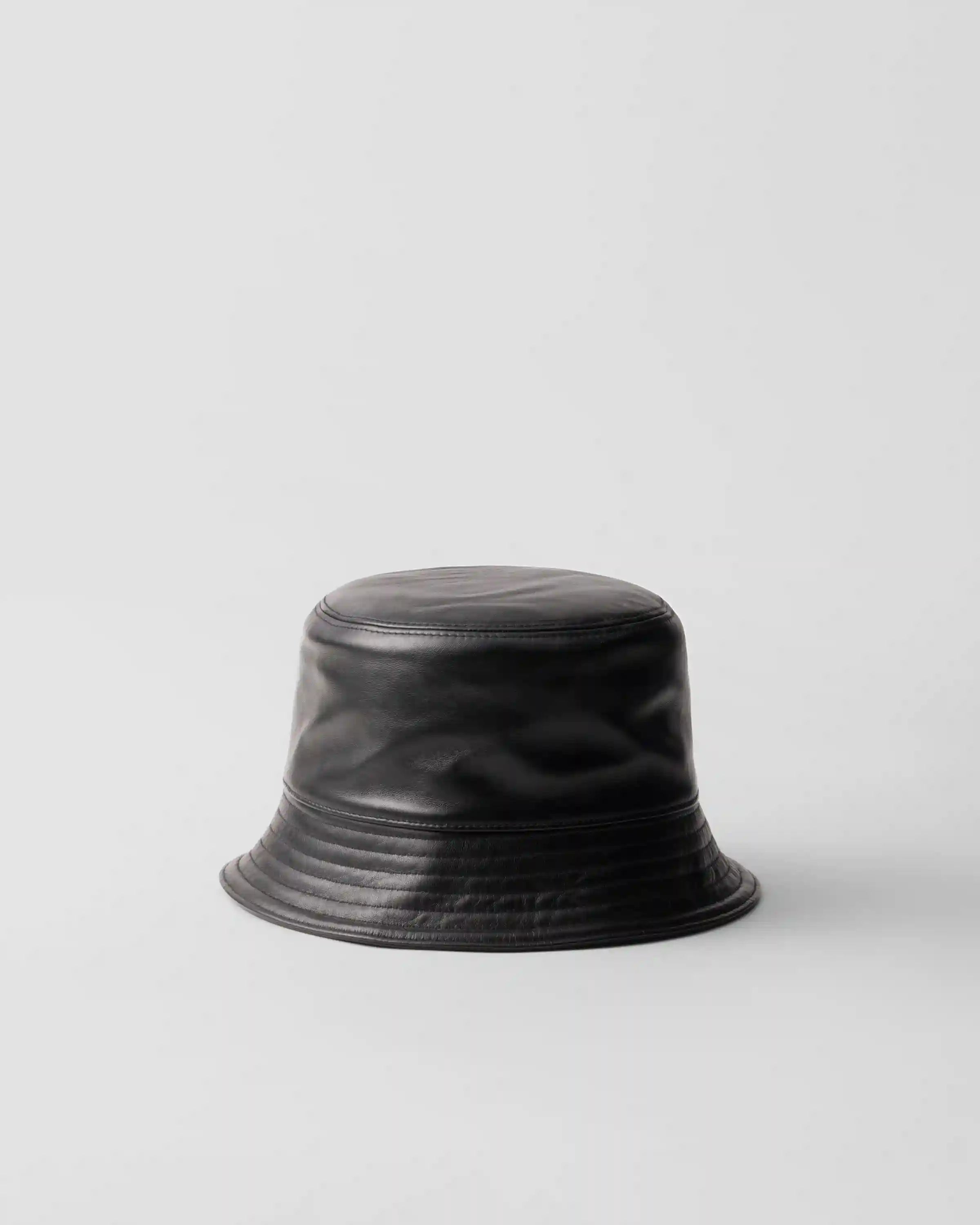 Nappa leather bucket hat