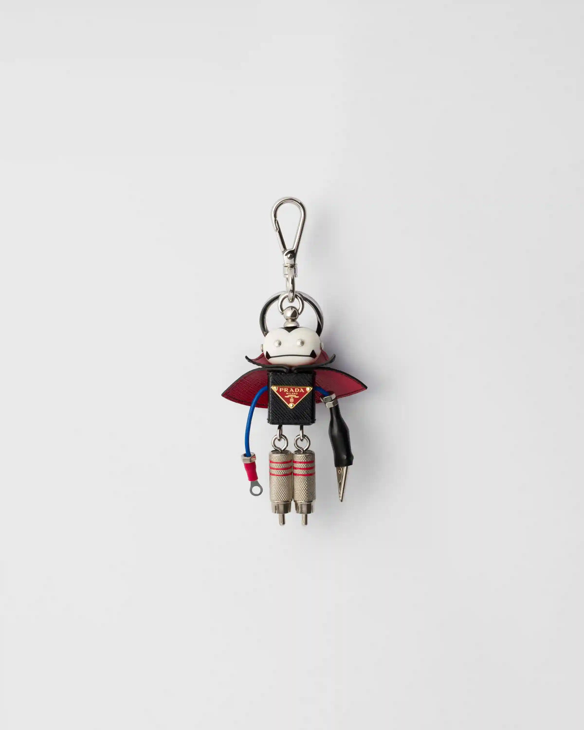 Robot Saffiano leather keychain charm