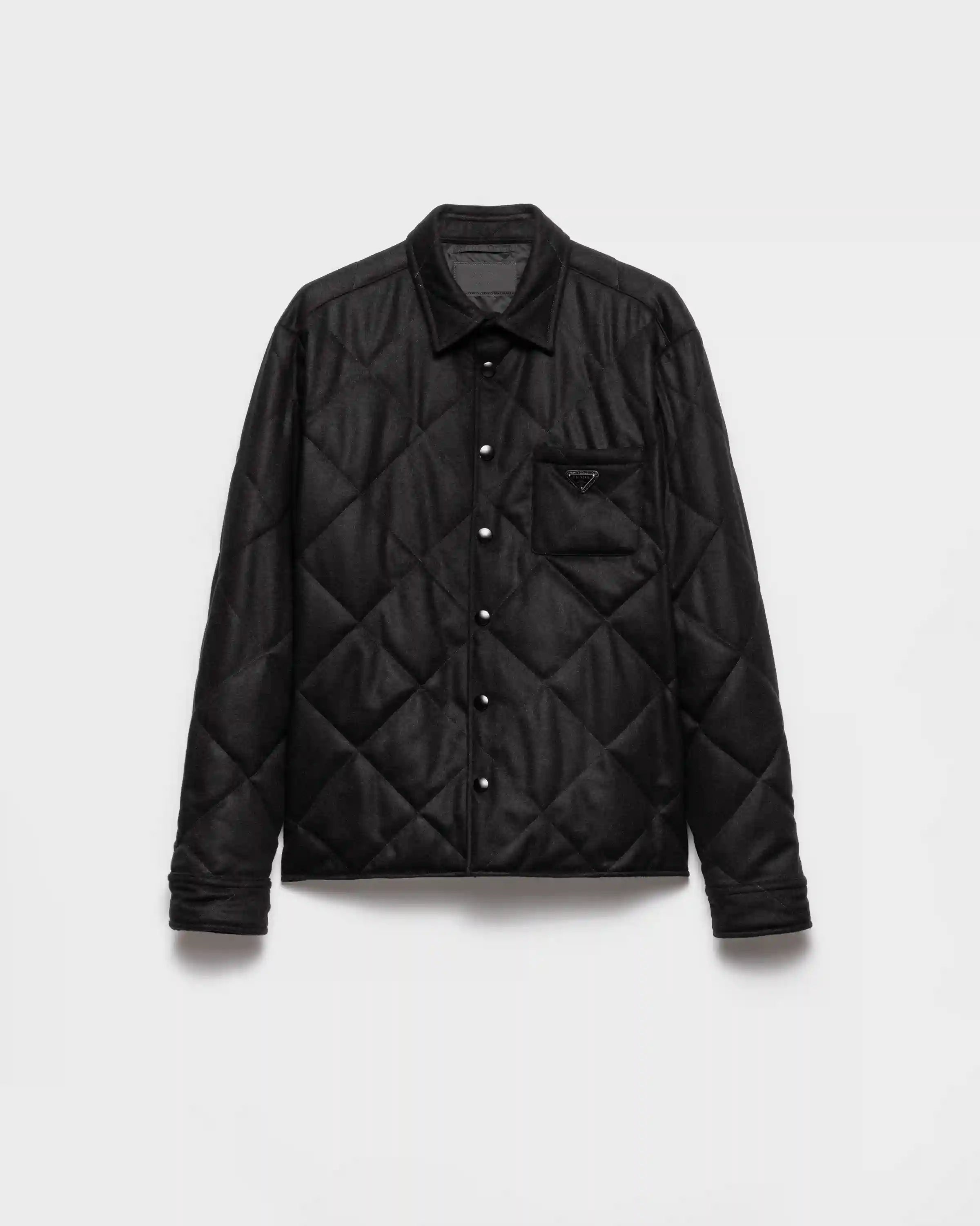Padded cashmere shirt