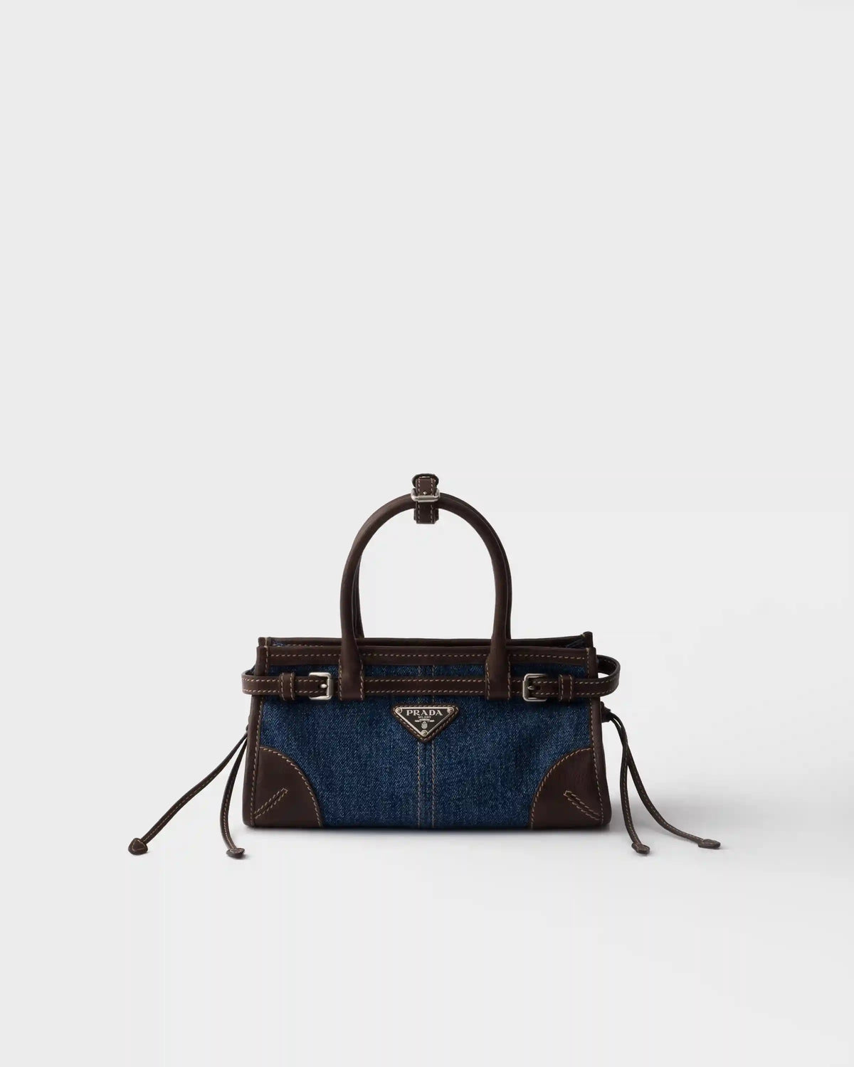 Prada Bonnie small denim and leather handbag