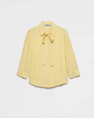 Polka-dot satin shirt