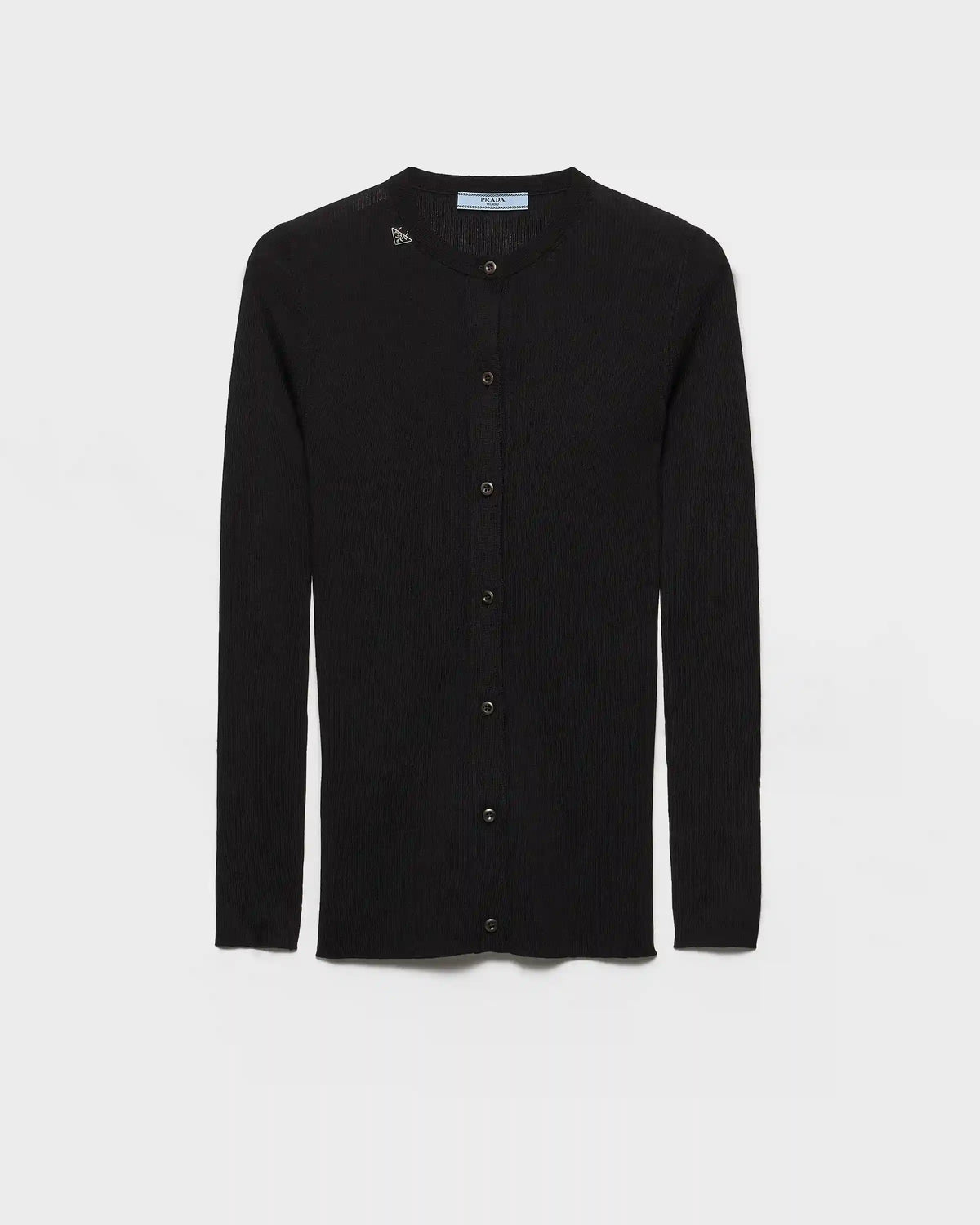 Ribbed knit wool cardigan