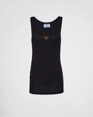 Ribbed knit jersey tank top