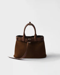 Prada Buckle medium suede bag with belt