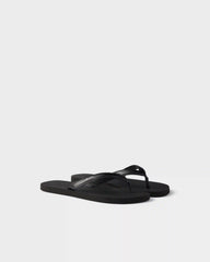 Brushed leather flip-flops
