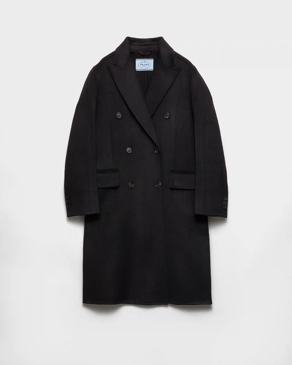 Double-breasted double cashwool coat