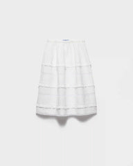 Embroidered linen skirt