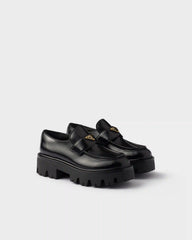 Brushed leather loafers
