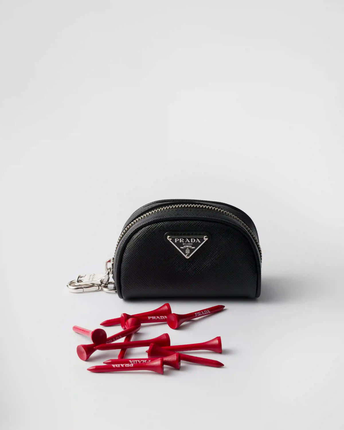 Saffiano leather golf tee case