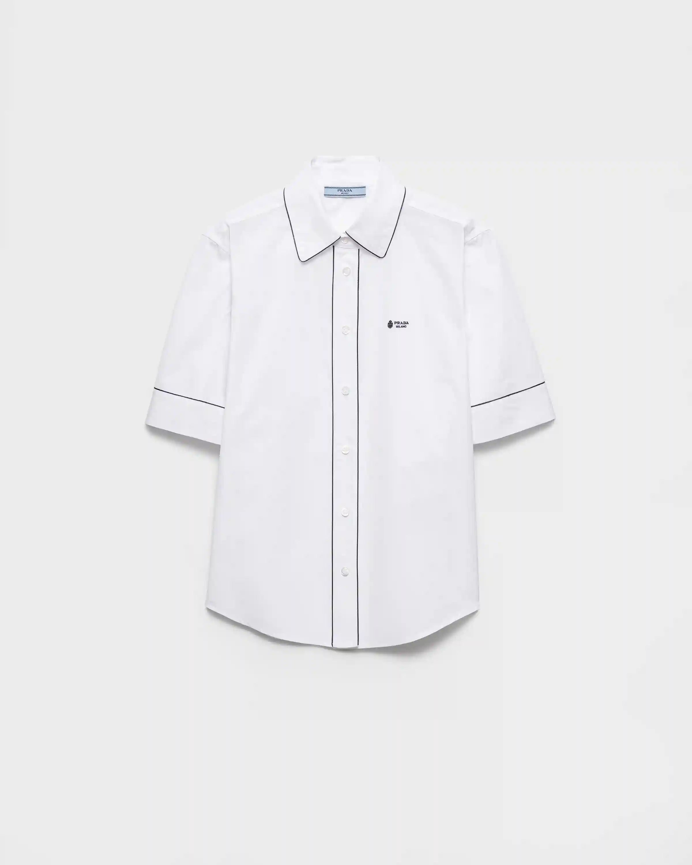Short-sleeved poplin shirt