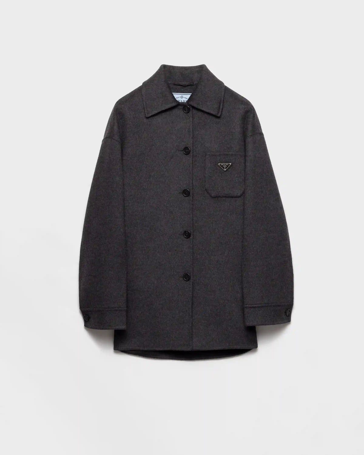 Single-breasted double cashwool caban jacket