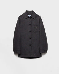Single-breasted double cashwool caban jacket