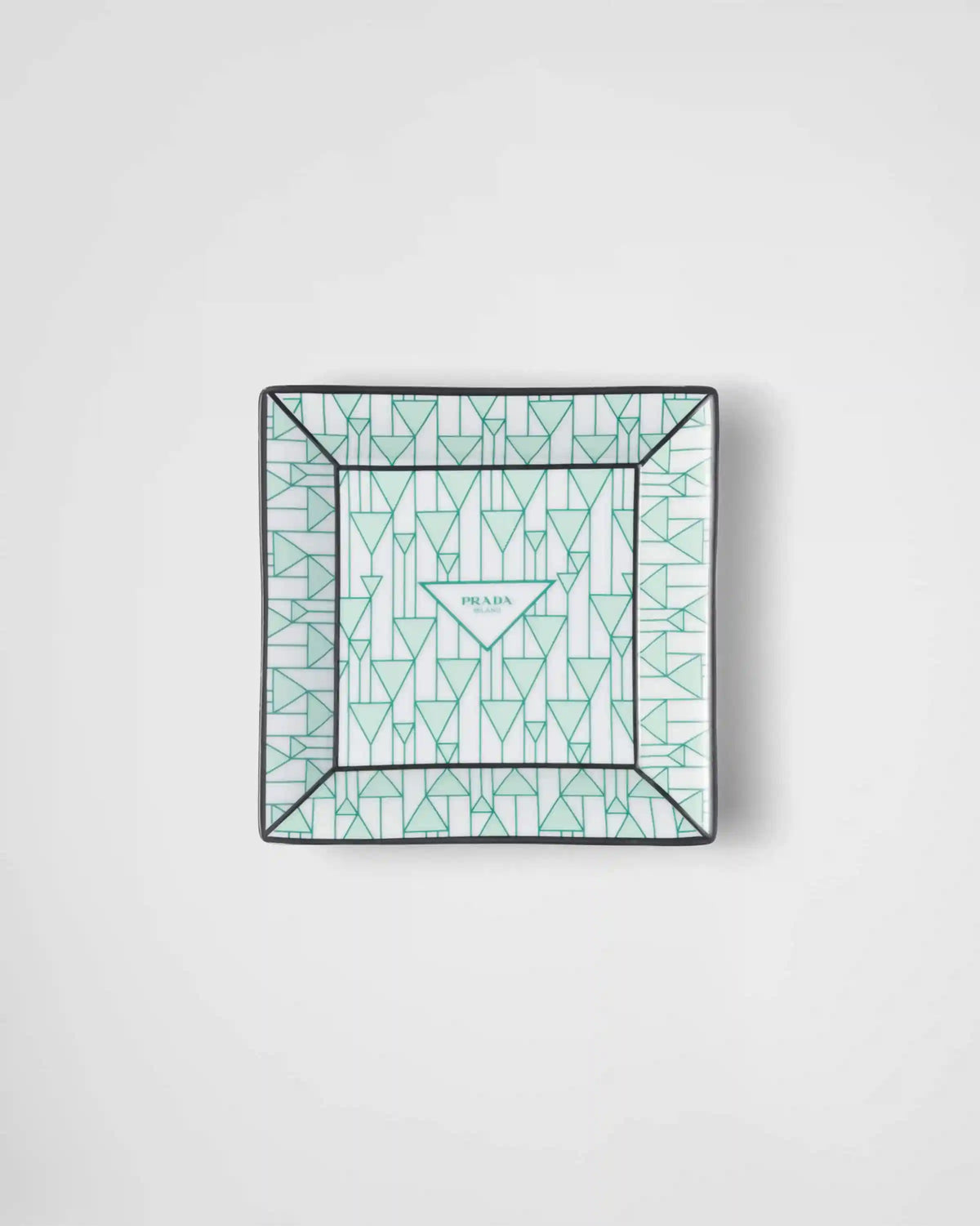 Large square porcelain catchall tray - Vienna Green