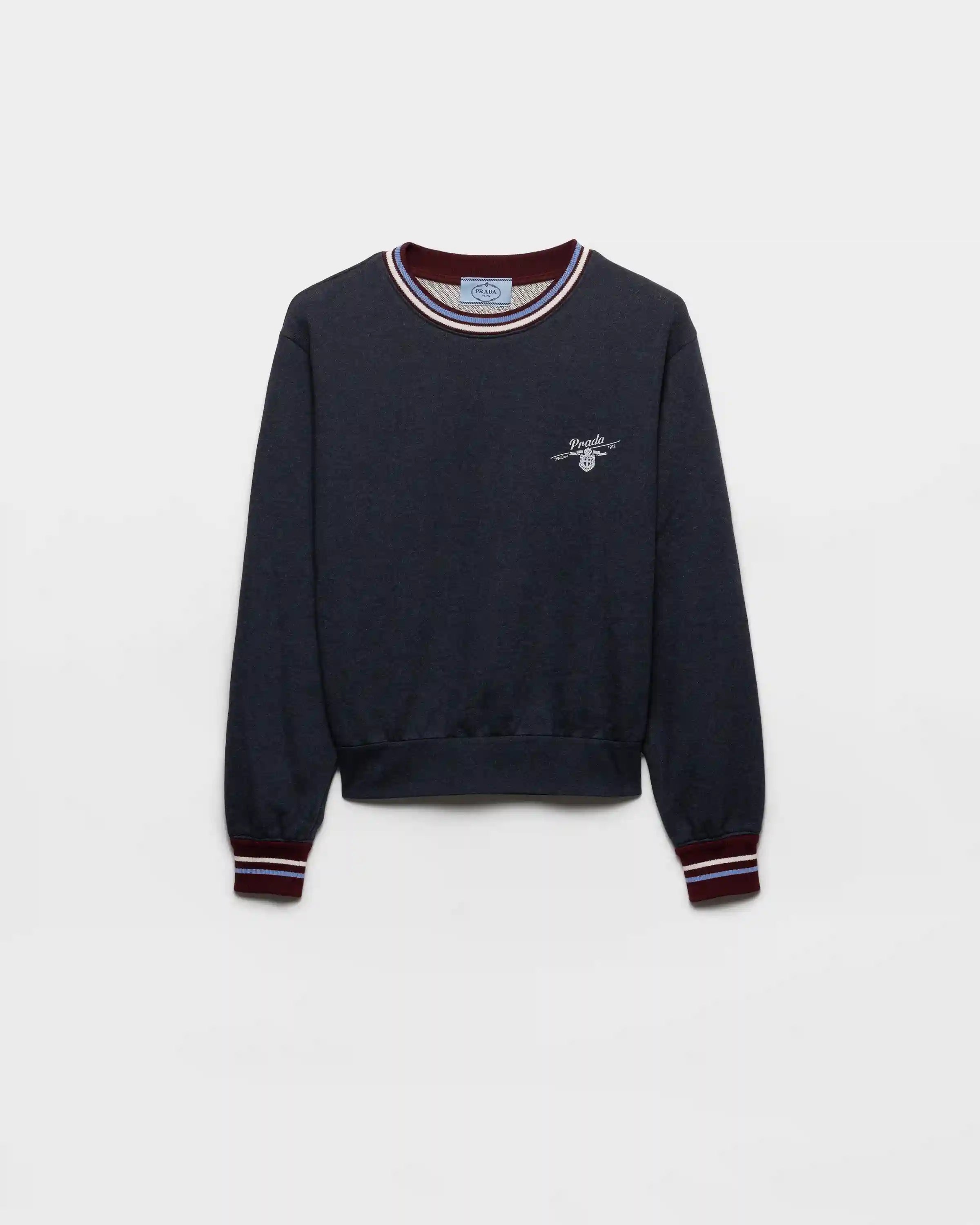 Cotton fleece crew-neck sweatshirt