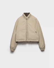 Cropped technical poplin down jacket